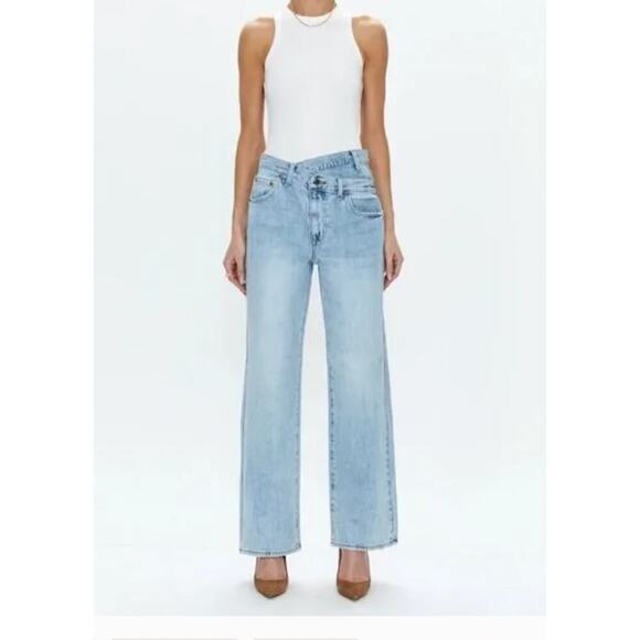 pistola Denim - PISTOLA Bobbie mid rise loose straight leg with crossover